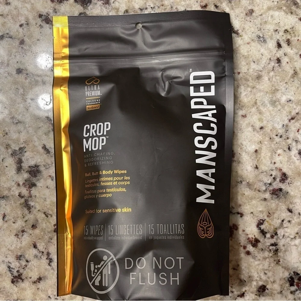 Manscaped | Crop Mop Ball, Butt, and Body Wipes | 15 Count